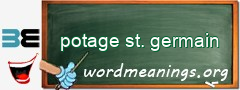 WordMeaning blackboard for potage st. germain